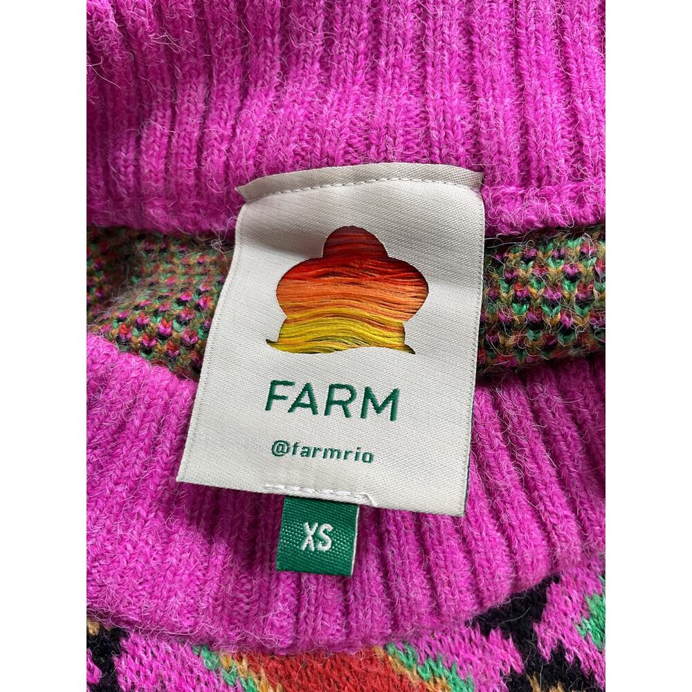 Farm Rio Bright Pink 'Leopards Ainika' Sweater Size XS - Picture 4 of 5